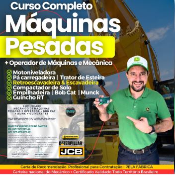 Curso Completo de Operador de Máquinas Pesadas + Mecânico + Hidráulica